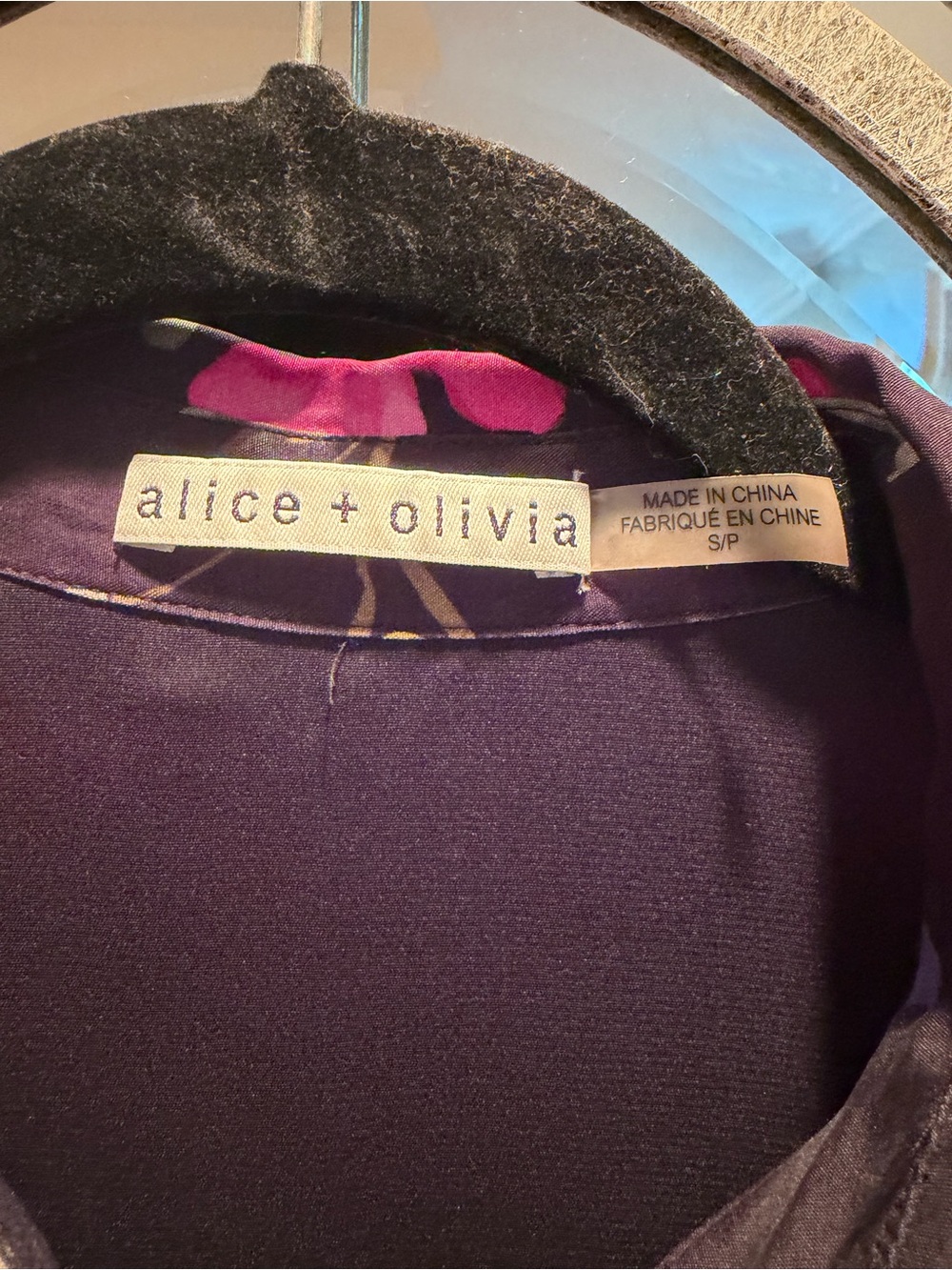 Alice + Olivia Deep Purple Floral-Accent Top - Picture 2 of 2